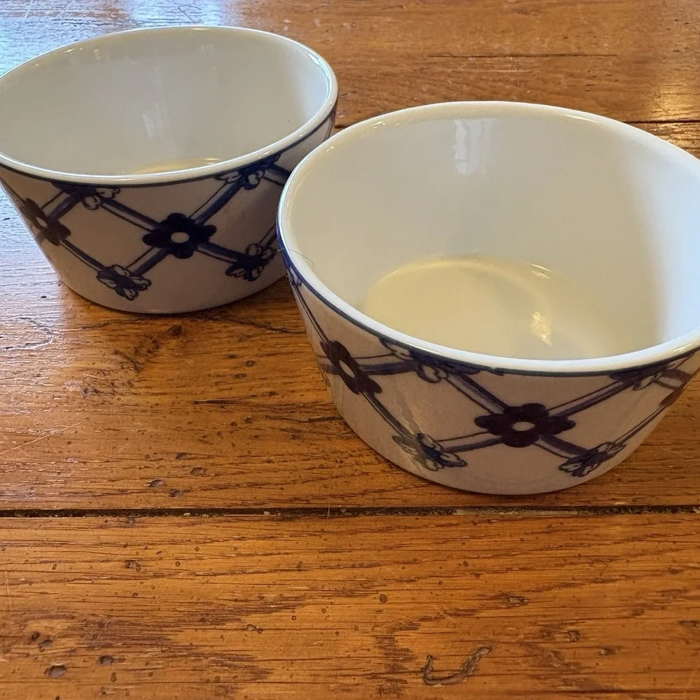 Vista Alegre Vouga Blue and White Porcelain Ramekin Made In Portugal